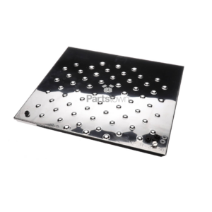 Silver and square jet plate with holes