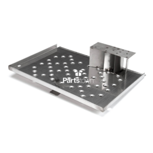 Silver and square jet plate with holes and raised indention