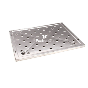 Square and silver jet plate with holes